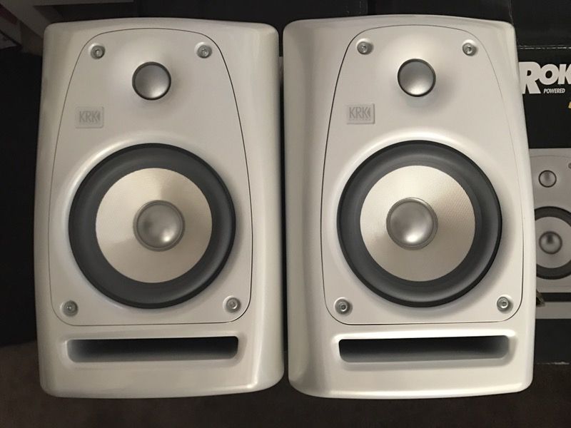 Limited Edition KRK Rokit 5 G2 Pearl White Studio Monitors Set