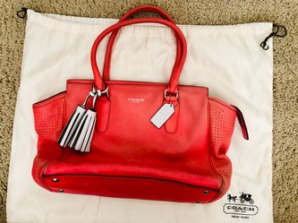 Coach Red Perforated Candace Carryall 22390