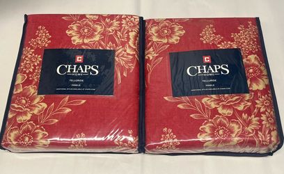 (2) Chaps Home Telluride Red & Beige Curtain Panels