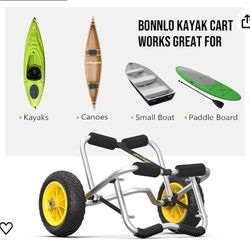 Bonnlo Kayak cart, canoe, dolly, fishing, kayak, folding transport accessories, folding paddle board, boat transport, trailer, airless wheels, wheels 