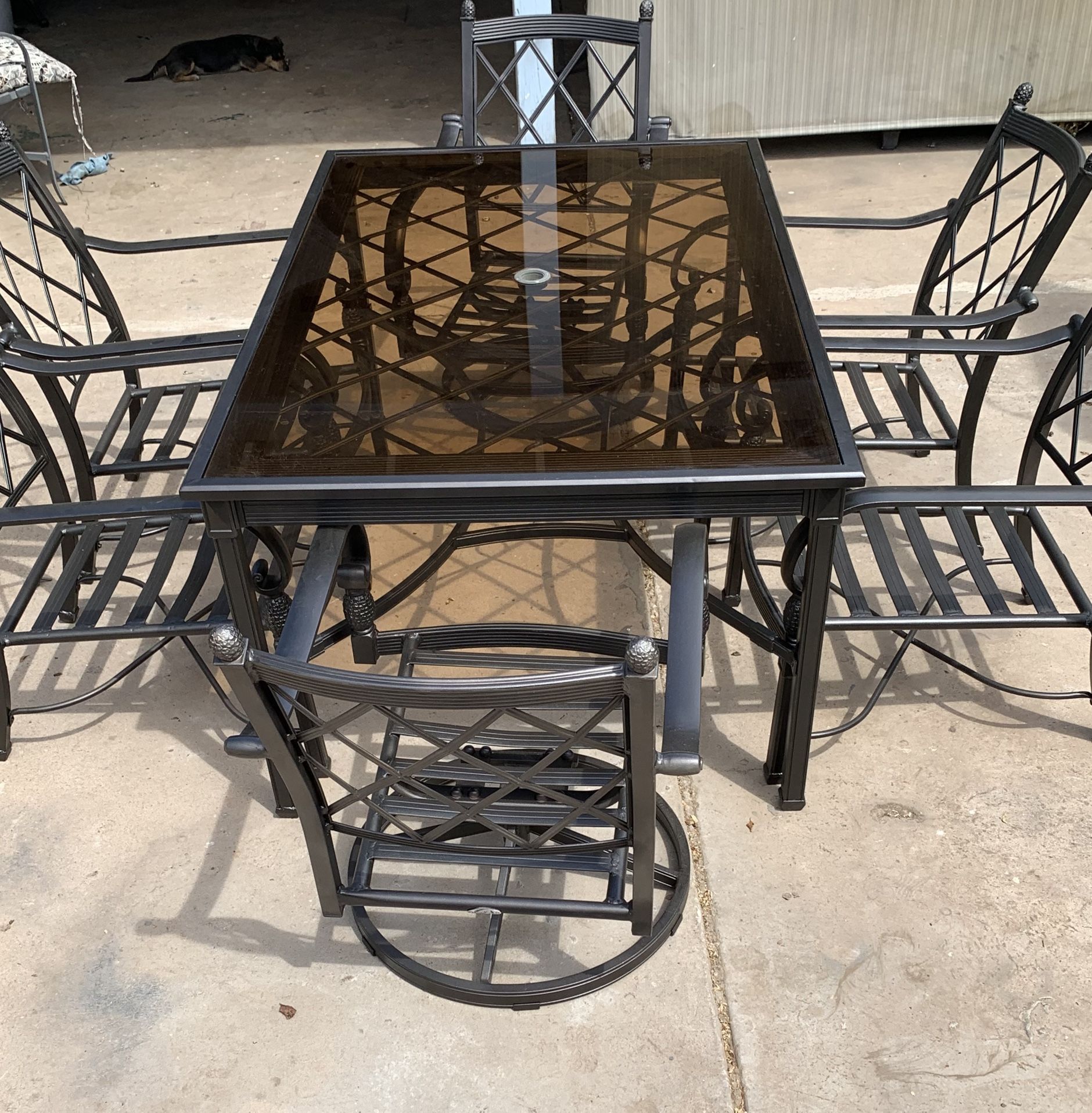 Beautiful Nice Glass & Metal Hampton Bay Patio Set