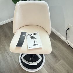 Black and tan adjustable bar stool 1pc