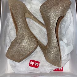 Steve Madden Gold Sparkle Heel