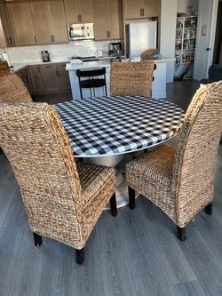 Wicker farmhouse dining chairs