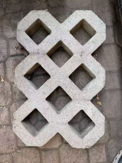 Vintage Concrete Breeze Blocks 24” x 16” Decorative Screen Blocks