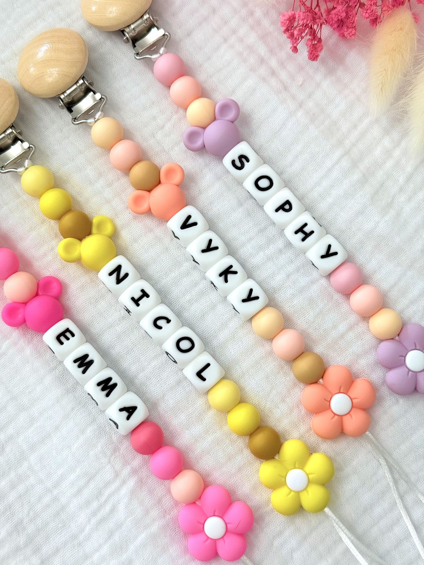 Personalized Pacifier Clip and Rattle