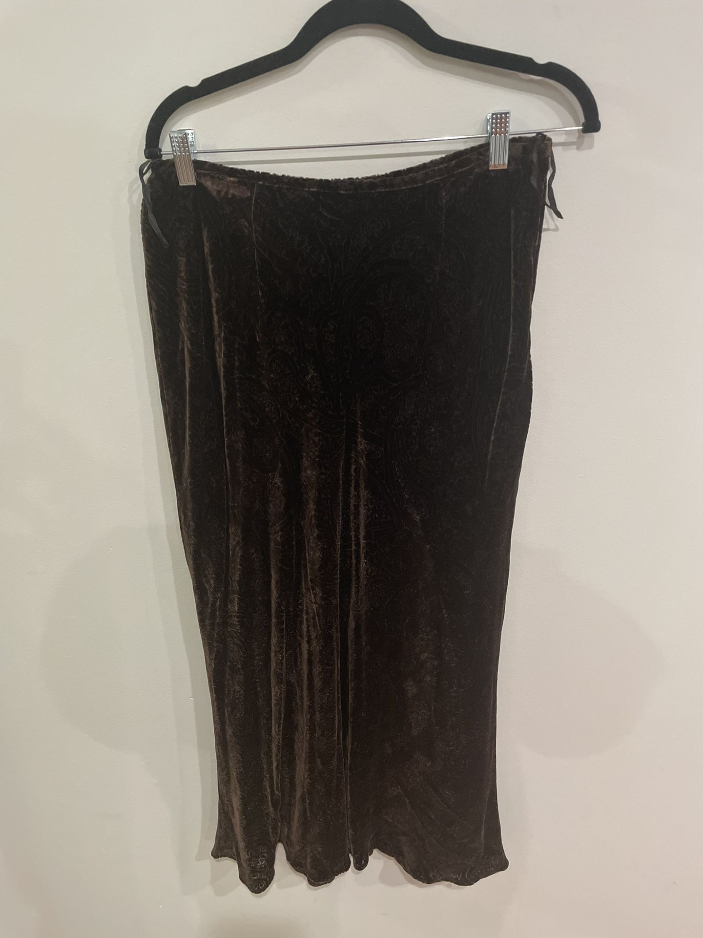 Vintage Y2K Polo Ralph Lauren Women’s Brown Silk Floral Skirt Size 12