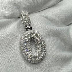A Moissanite Number charm in Silver CZ with a CTW of 2.39