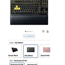Razer Huntsman V2 TKL Gaming Keyboard: Fast Linear Optical Switches Gen2, Sound Dampeners