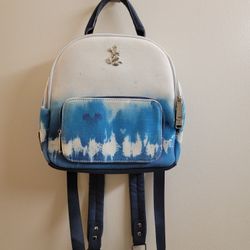 Loungefly Collectible Disney Mickey Mouse Dip-Dye Blue  Canvas Mini Backpack Bag