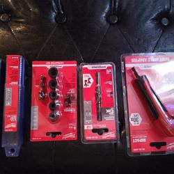 6 Milwaukee Tools,.Blades,Impact Angle Adapter,Drill Bits,Extractor Set