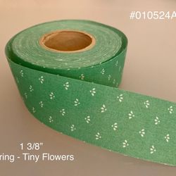 5 Yds of 1 3/8” Vintage Cotton Craft Ribbon W/ Tiny Flowers #010524A13