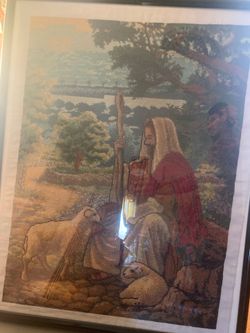 Jesus picture with sheep