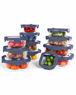 BOROHOUSE 12-Pack Glass Containers with Tempered Lids – Borosilicate, Oven-Safe(-4°F~950°F), Airtight, BPA-Free, Multi-Size for Meal Prep, Dishwasher 