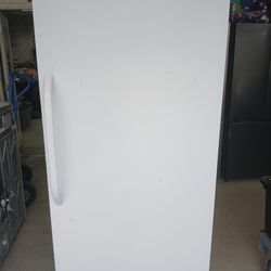 GE 21 Cu. Ft. Manual Defrost Upright Freezer, Model #:FUM21SVCRWW, serial 5094.