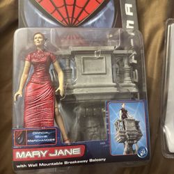 SpiderMan 2002 Marvel Mary Jane w/ Wall Mounted Breakaway Balcony Action Figure