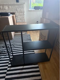 Metal Shelf Storage Media Console Modern