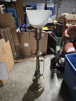 Mid Century Rembrandt Brass Torchiere Table Lamp