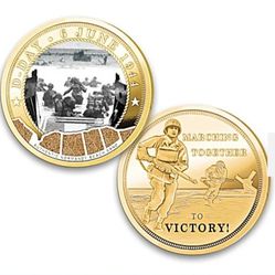 80th Anniversary D-Day Coin With Normandy Beach Sand