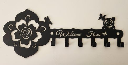 Welcome Home Key Holder +My Happy Place Wall Plaque.