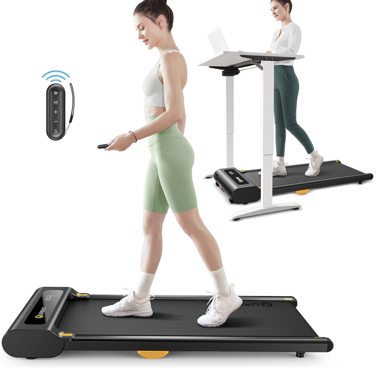 UREVO Under Desk Treadmill, Walking Pad Treadmills for Home, Portable Walking Treadmill 2.25HP, Walking Jogging Machine with 265 Ibs Weight Capacity R