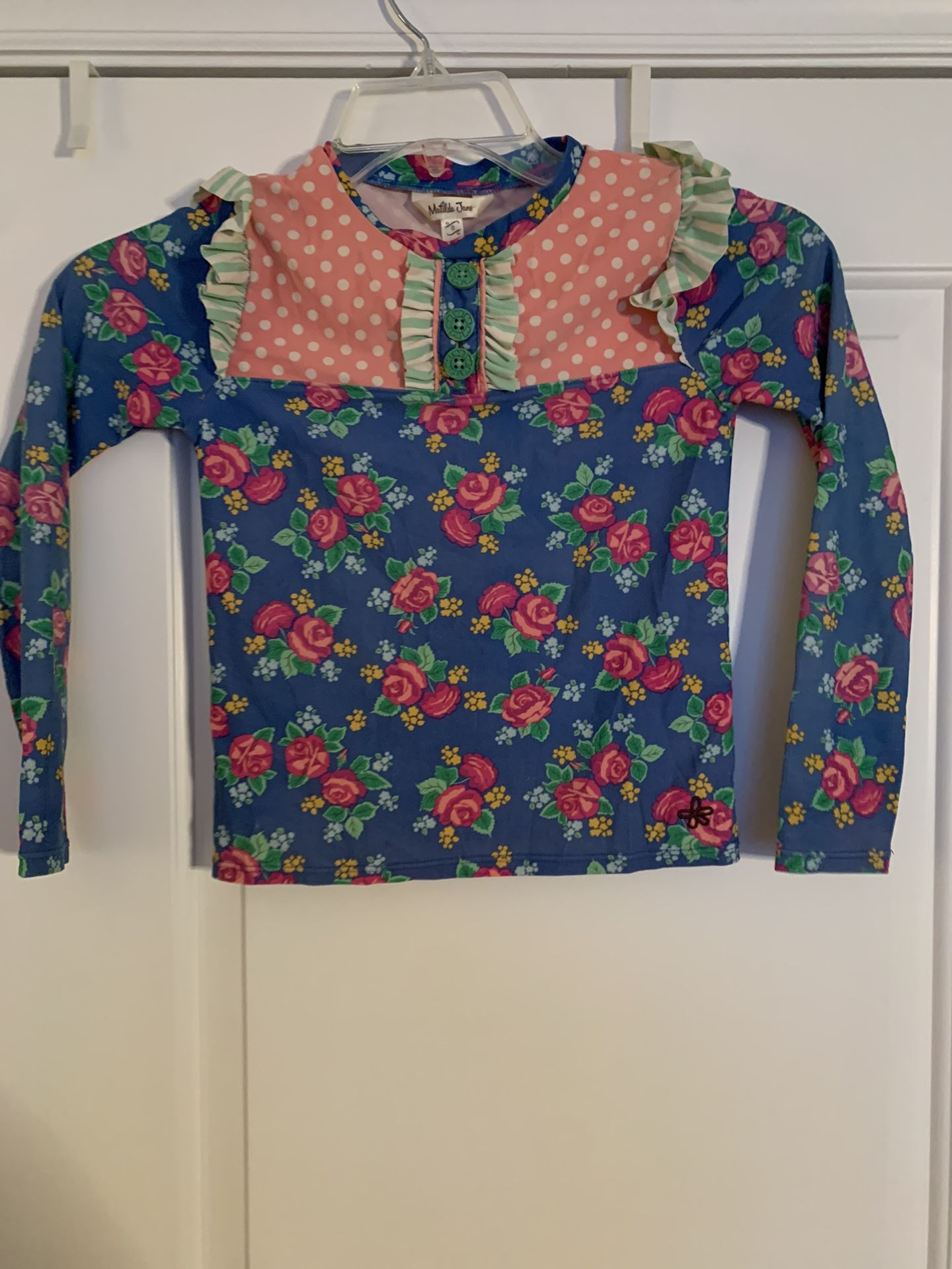 Matilda Jane Floral Rash Guard Size 8