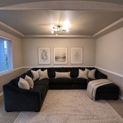 Large Black Sectional Sofa 