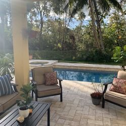 Outdoor Patio sofa and Chairs with coffee table