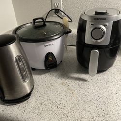 Air Fryer, Steamer/ Rice Cooker, Electric Tea Kettle