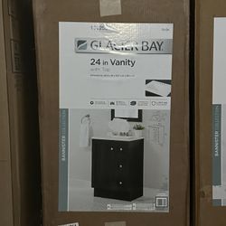 Bannister 24 in Single Sink Dusk Bath Vanity with White Cultured Marble Top New