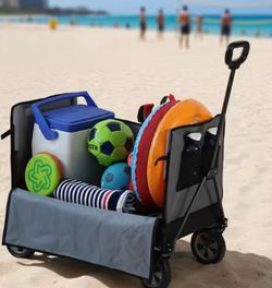 6 cu. ft. Steel and Fabric Omni Compact Folding Garden Cart with Side-Door Access, 300 lbs. Weight C