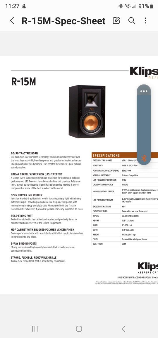 Brand New Pair Of Klipsch R-15M Speakers $200 Pickup In Oakdale 