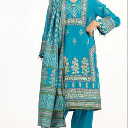 Pakistani Brand Embroidered 3 Piece Suit
