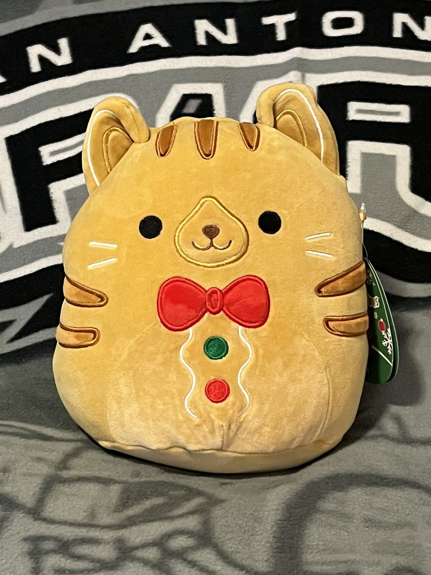 ** New ** Original Squishmallows 8" Jones Gingerbread Orange Tabby Cat Christmas Holiday Plush