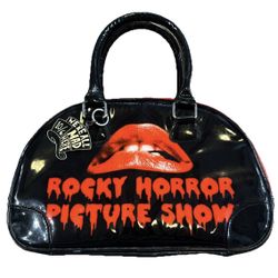 Rock Rebel Rocky Horror Picture Show Black Red Glitter Purse Satchel Tote Bag