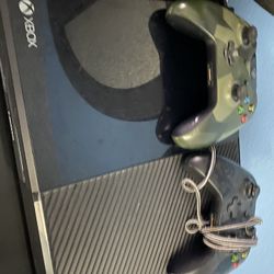 Black Xbox One with 2 Controllers