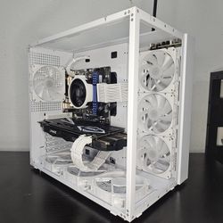White Gaming PC W/ Setup
