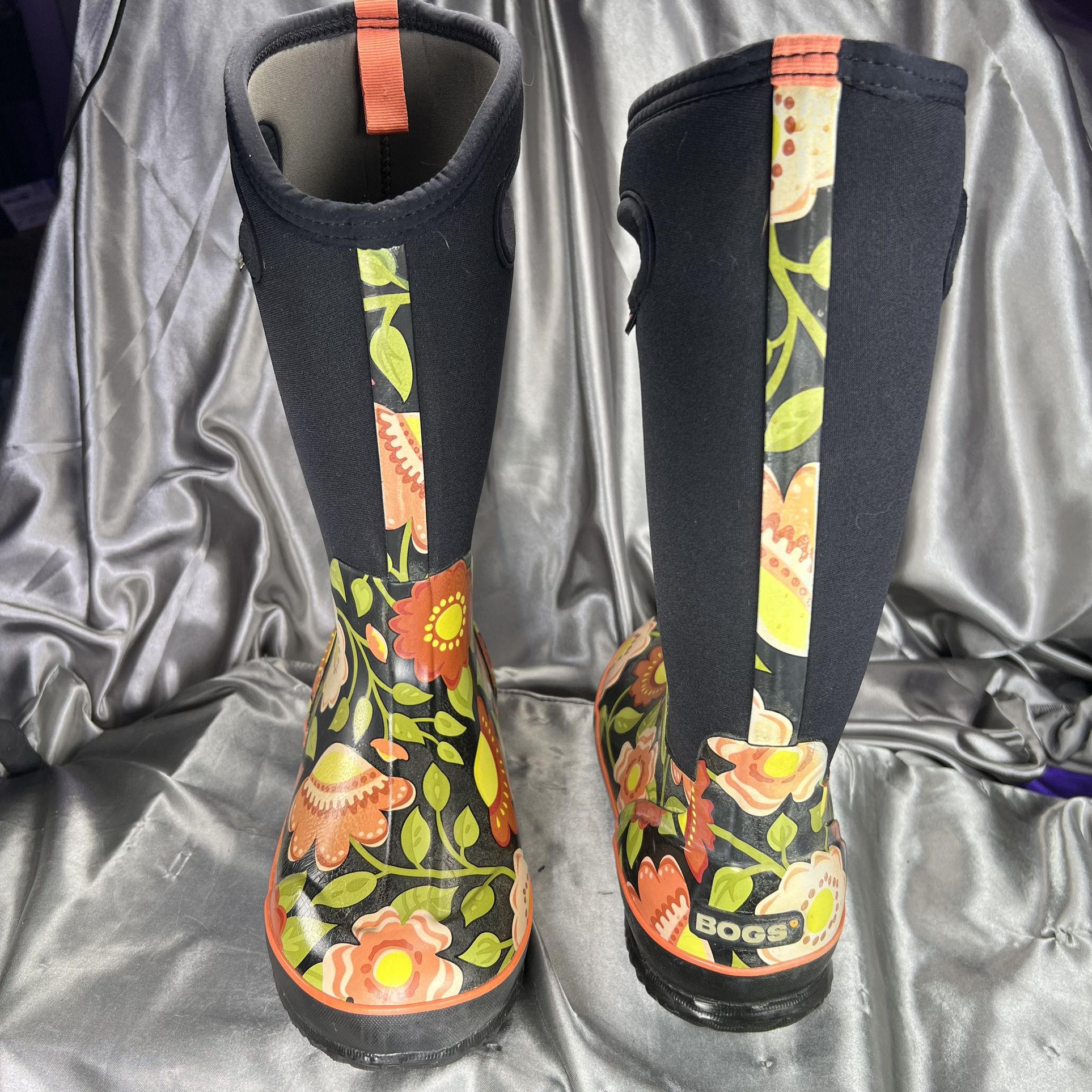 Bogs Mid-Calf Waterproof Women's Sz 8 “Secret Garden” Neotech Rain Boots
