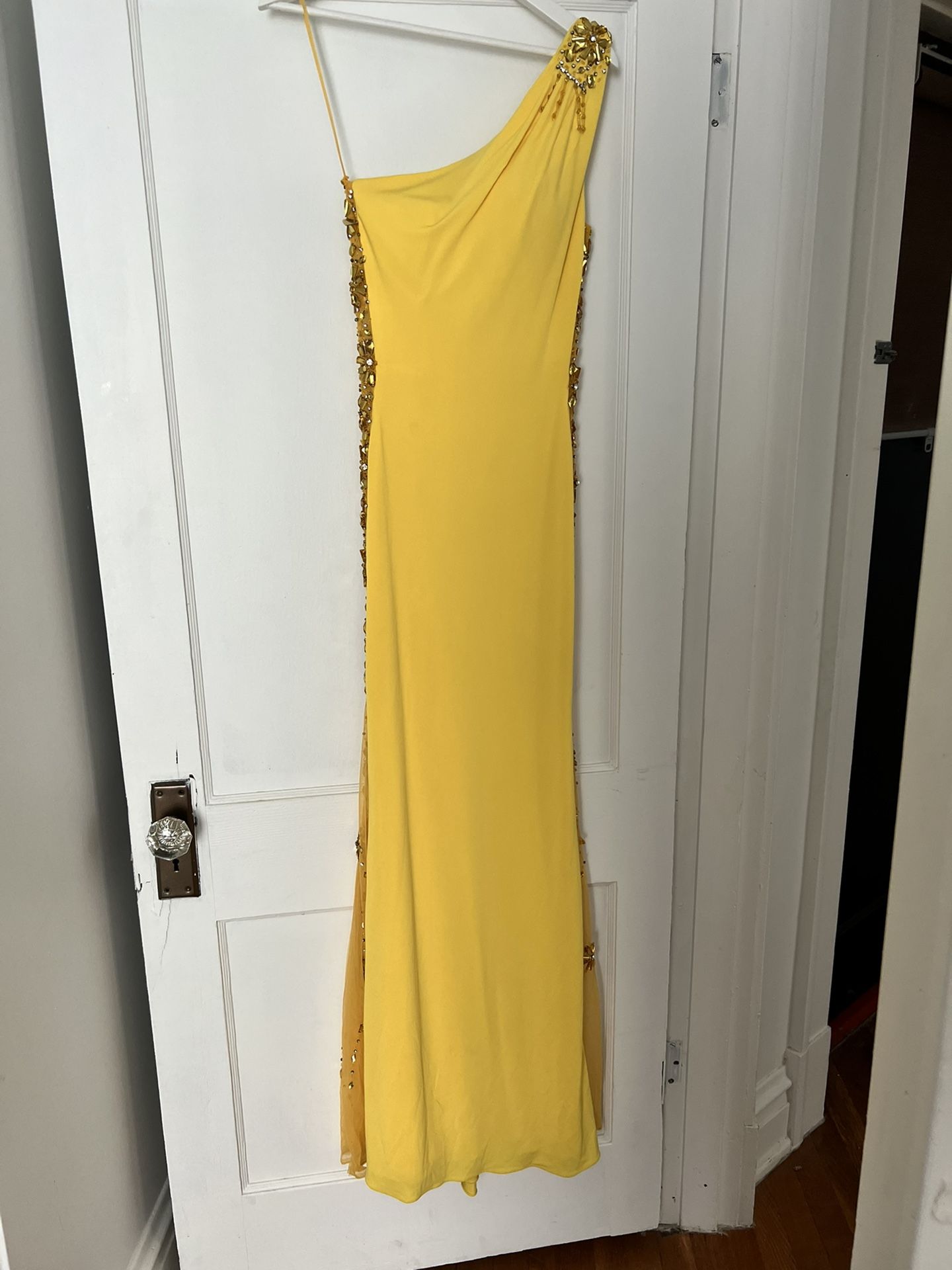 Yellow One-Shoulder Gown