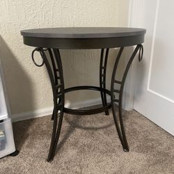 Grey And Metal Round End. Tables Or nightstands 