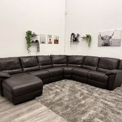 Natuzzi Leather Sectional Couch - Free Delivery 