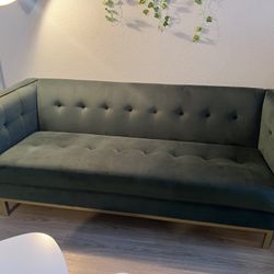 Emerald Green Tufted Sofa 