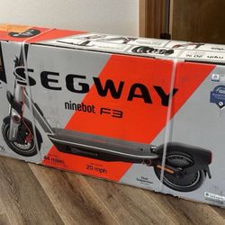 Segway F3 electric scooter 44 mile range and 20mph w/10” self sealing tubeless 