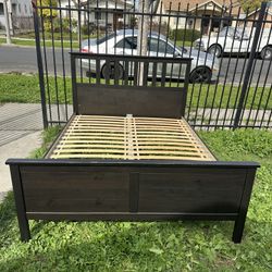 Black IKEA Hemnes Queen Bed Frame 