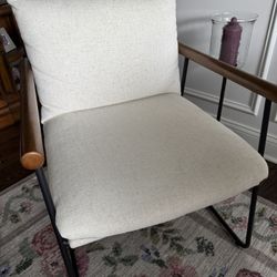 Cream Chair & Ottoman