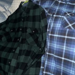 2 Count - Jachs MFG, Men’s Flannel Vintage, Long Sleeve Size Large