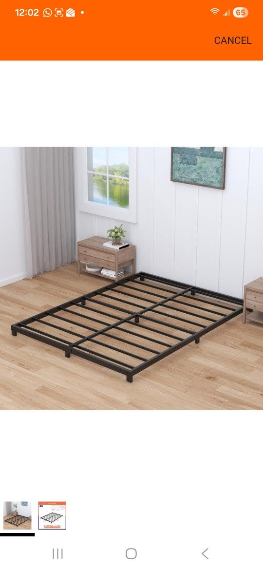 3 Inch Bed Frame Full Low Profile, Full Size Metal Bed Frame No Box Spring Needed, Heavy Duty Metal, Easy Assembly, Black