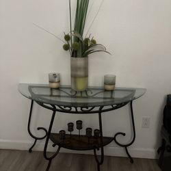 Half Moon Glass Table 