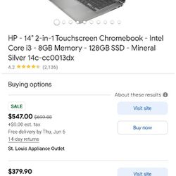 Hp Chromebook Touch Screen Laptop 