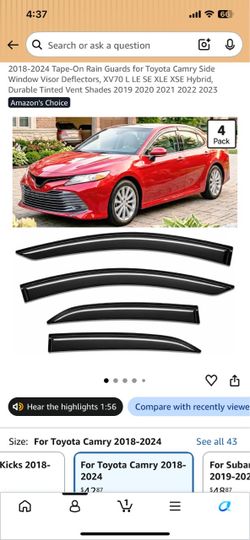 Toyota Camry 2018-2024 Tape-On Rain Guards 4-Pack